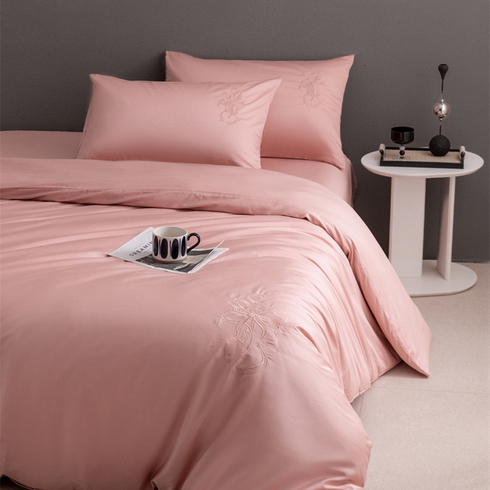 91家纺网 家纺一手货源 找家纺 2025新款50S100支全棉四件套单品系列-四件套 桃夭