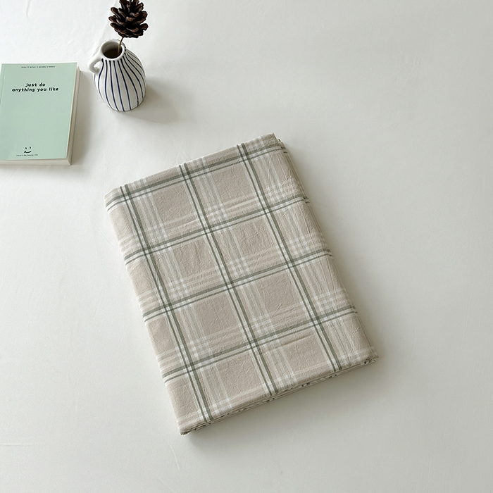 91家纺网 家纺一手货源 找家纺 水洗的故事 2025新款色织水洗棉单枕套 绿韵