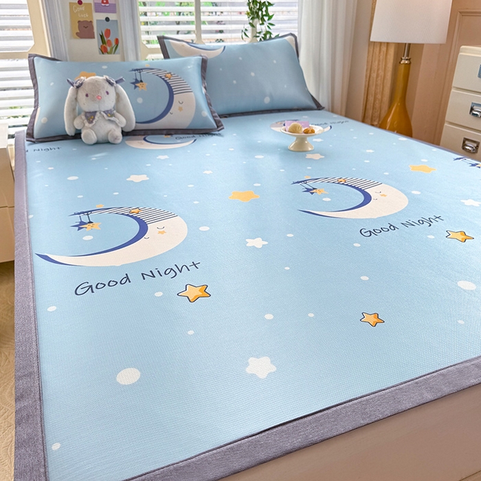 91家纺网 家纺一手货源 找家纺 518家纺 2026新款亲肤舒适A类碳光冰丝抗菌凉席【提供买家秀】席子【提供买家秀】-床笠款 星月物语