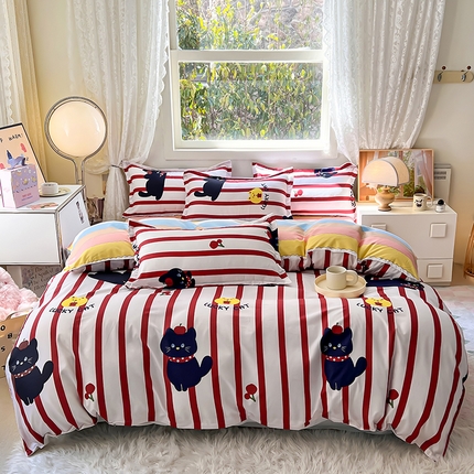 91家纺网 家纺一手货源 找家纺 （总）曼璐家纺 2025新款芦荟棉四件套被套床单床上用品