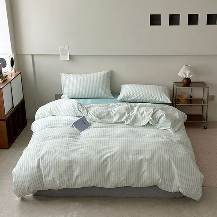 91家纺网 家纺一手货源 找家纺 （总）水洗的故事 2025新款全棉色织水洗棉四件套