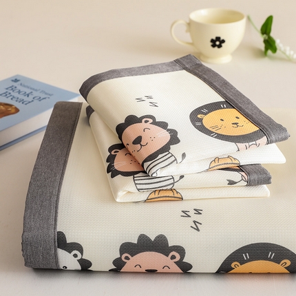 518家纺 2026新款亲肤舒适A类碳光冰丝抗菌凉席【提供买家秀】席子【提供买家秀】-床笠款 狮子王国