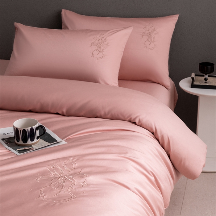 91家纺网 家纺一手货源 找家纺 2025新款50S100支全棉四件套单品系列-四件套 桃夭