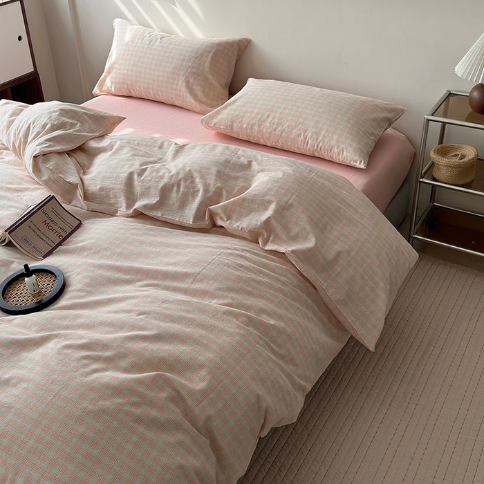 91家纺网 家纺一手货源 找家纺 水洗的故事 2025新款全棉色织水洗棉四件套 樱织