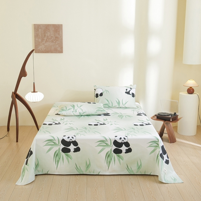 91家纺网 家纺一手货源 找家纺 慕绸家纺（原萌宝老粗布厂家） 2025直播爆款100%全棉加厚非遗老粗布 熊有成竹