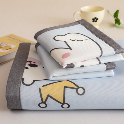 518家纺 2026新款亲肤舒适A类碳光冰丝抗菌凉席【提供买家秀】席子【提供买家秀】-床笠款 你好小熊