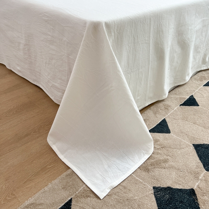 91家纺网 家纺一手货源 找家纺 2025新款水洗棉单床单 纯白