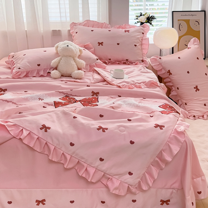 91家纺网 家纺一手货源 找家纺 （总）找底底家纺 2025新款60S水洗天丝夏被夏凉被空调被床裙四件套