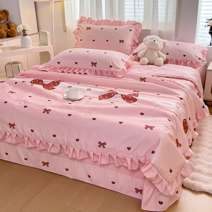 91家纺网 家纺一手货源 找家纺 （总）找底底家纺 2025新款60S水洗天丝夏被夏凉被空调被床裙四件套