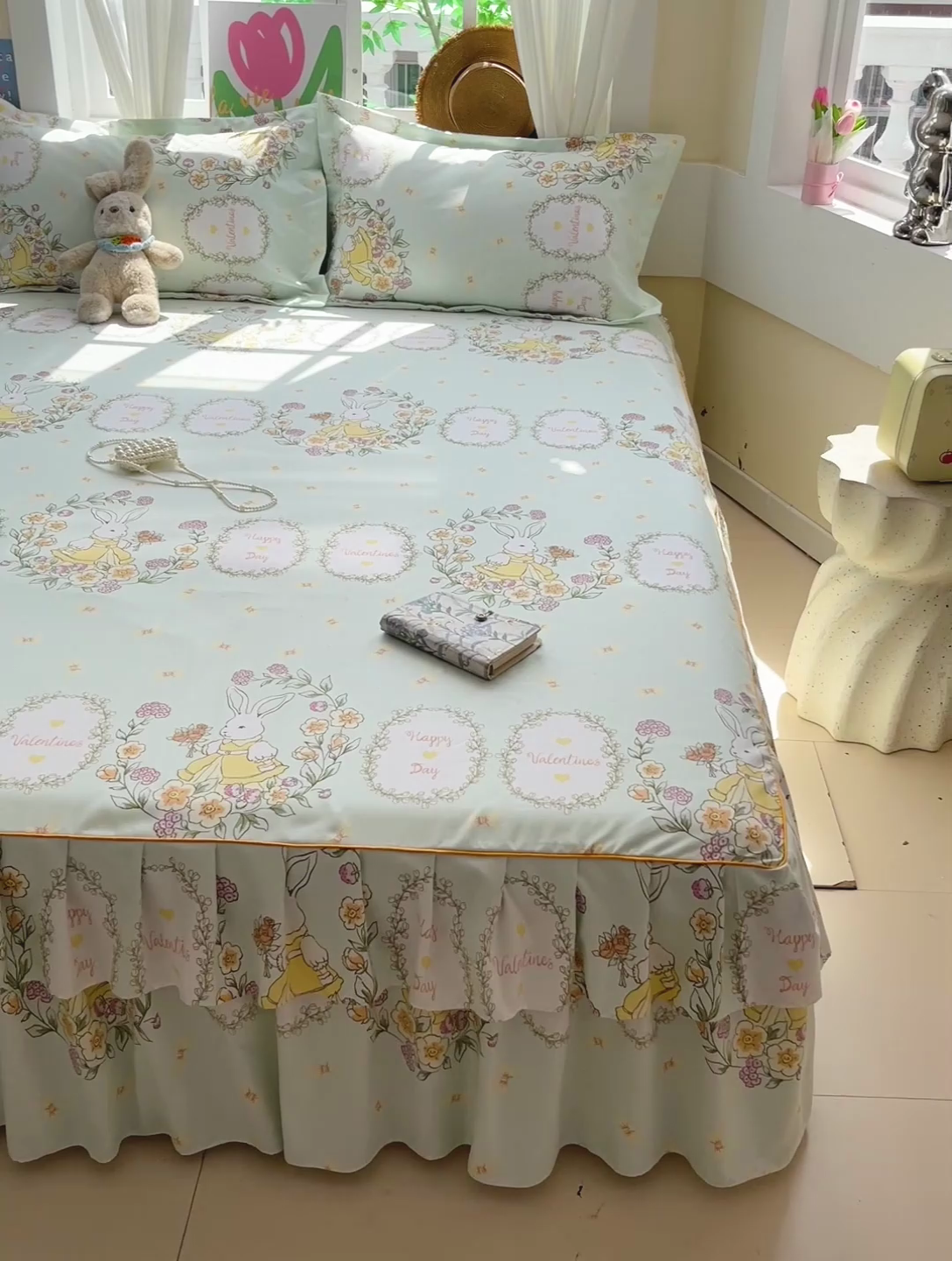 91家纺网 家纺一手货源 找家纺 艾橙 2025新款140克植物羊绒双边单床裙