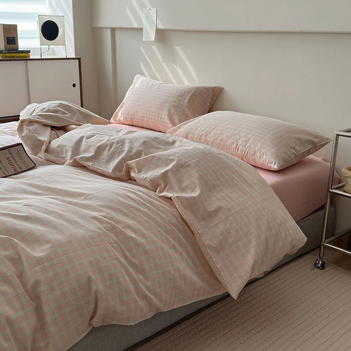 91家纺网 家纺一手货源 找家纺 水洗的故事 2025新款全棉色织水洗棉四件套 樱织