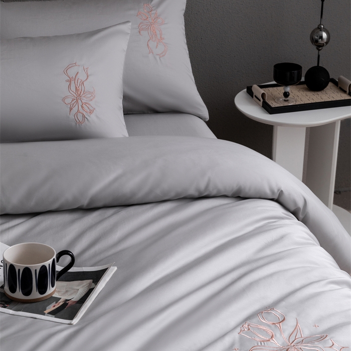 91家纺网 家纺一手货源 找家纺 2025新款50S100支全棉四件套单品系列-四件套 山灰