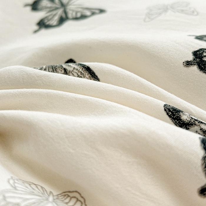 91家纺网 家纺一手货源 找家纺 （总）艾橙 2025新款法式赫本风水洗棉印花雪纺花边单被套