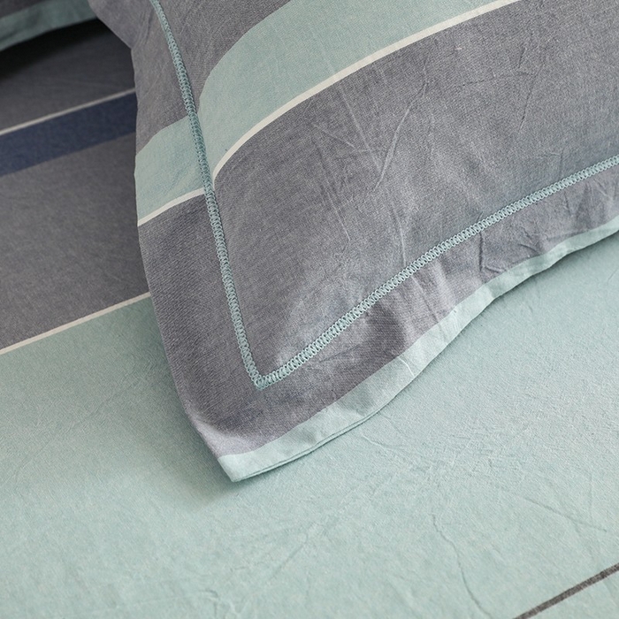 91家纺网 家纺一手货源 找家纺 木易家居 2025新款全棉色织水洗棉四件套 曼达拉