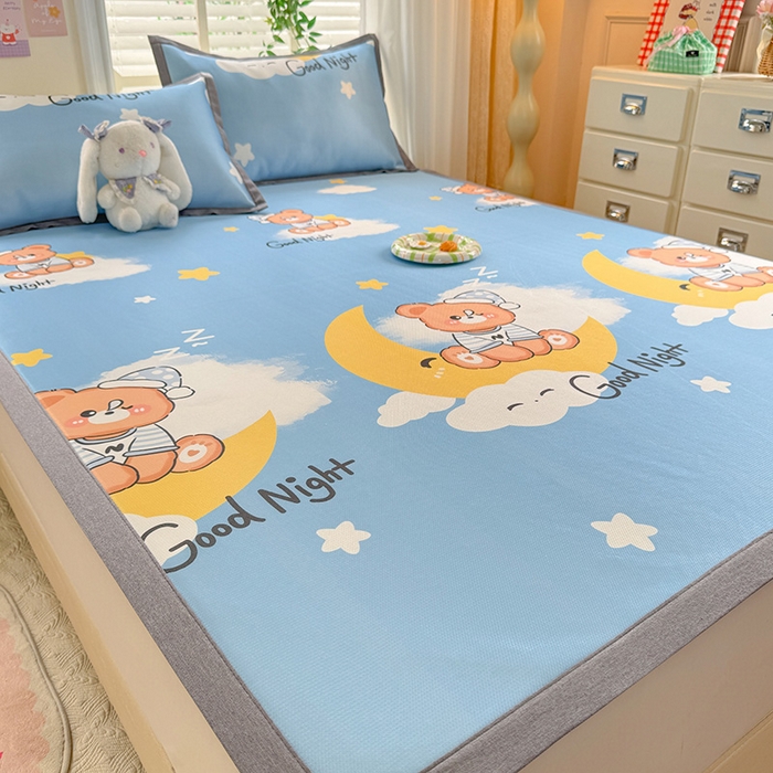 91家纺网 家纺一手货源 找家纺 518家纺 2026新款亲肤舒适A类碳光冰丝抗菌凉席【提供买家秀】席子【提供买家秀】-床笠款 晚安