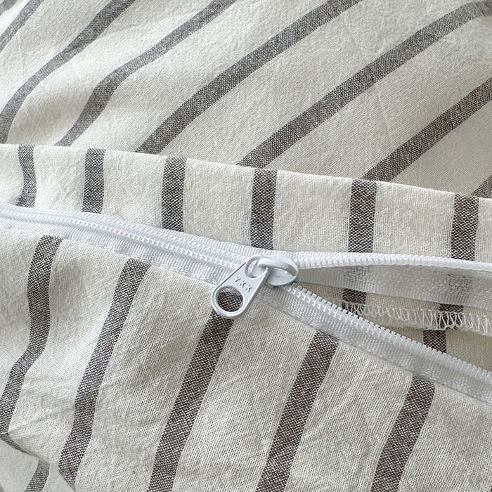 91家纺网 家纺一手货源 找家纺 水洗的故事 2025新款全棉色织水洗棉四件套 简序-灰