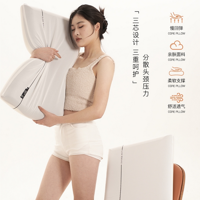 91家纺网 家纺一手货源 找家纺 唯爱品 2026新款三代深睡慢回弹记忆枕三芯YA朵同款记忆枕头枕芯记忆枕源头工厂 三代深睡慢回弹记忆枕42x70x8cm/只