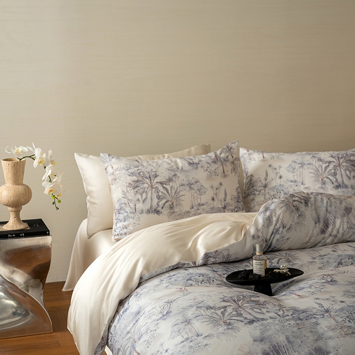 91家纺网 家纺一手货源 找家纺 （总）咏绒家纺工厂店 2025新款60S奥地利兰精天丝数码印花暗合简约款系列四件套