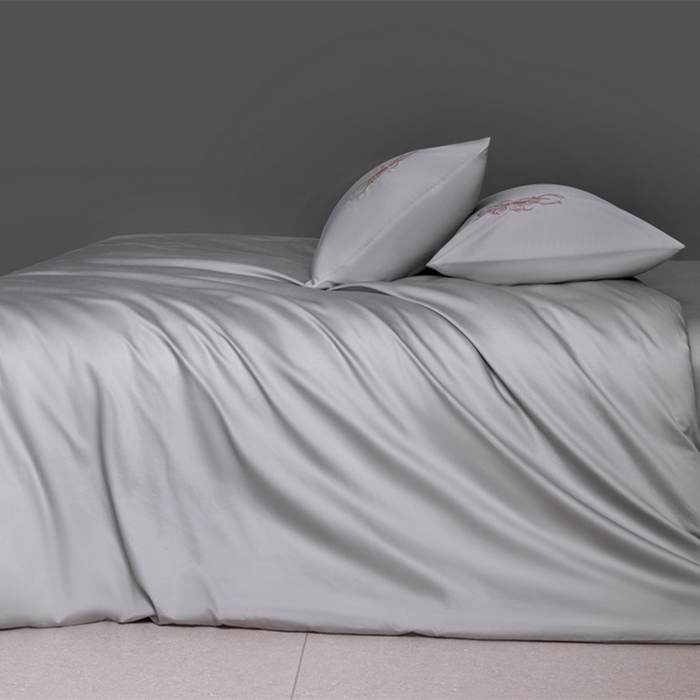 91家纺网 家纺一手货源 找家纺 2025新款50S100支全棉四件套单品系列-四件套 山灰