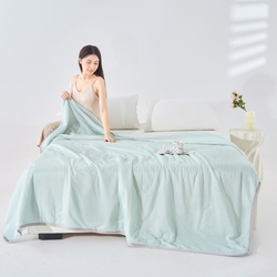 91家纺网 家纺一手货源 找家纺 丝薇雅 2025新款凉感丝夏被冰淇淋夏凉被 圆圈浅绿,圆圈浅绿