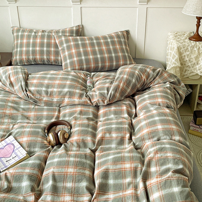 91家纺网 家纺一手货源 找家纺 大柏树 2025新款全棉水洗棉套件-床单四件套 诺卡