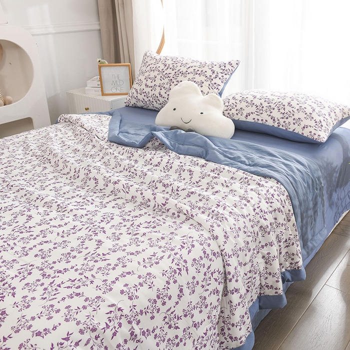 91家纺网 家纺一手货源 找家纺 红日子纺织品 2025新款棉麻夏被四件套 安丽