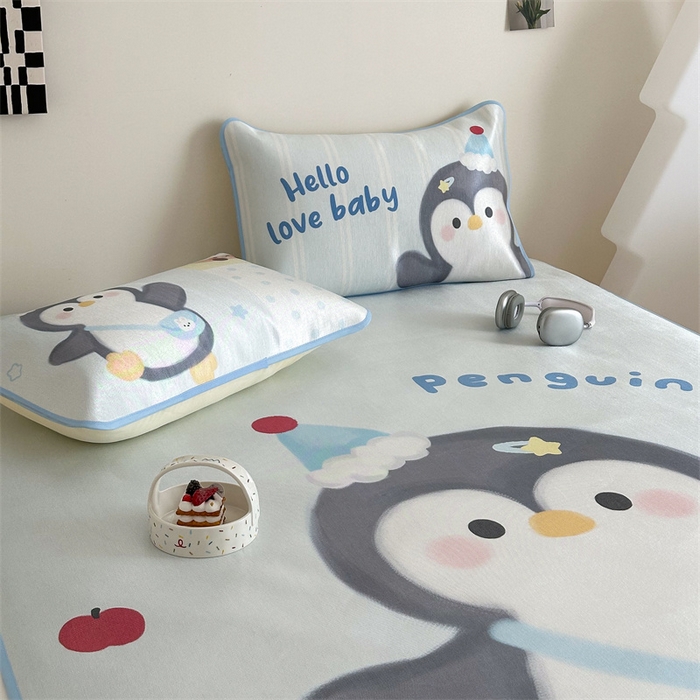 91家纺网 家纺一手货源 找家纺 美乐迪家纺 2025新款异形冰藤席 企鹅