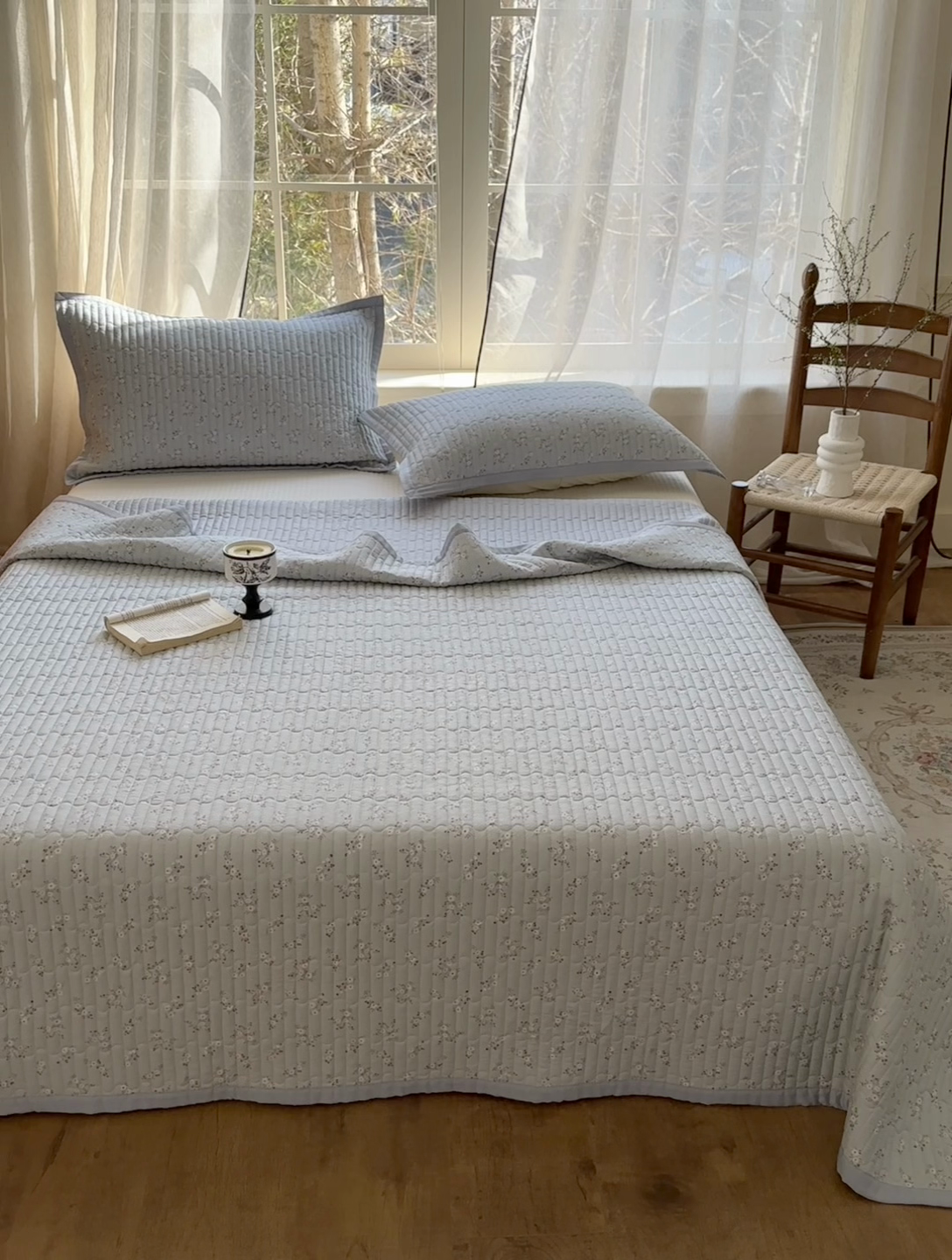 91家纺网 家纺一手货源 找家纺 美优兰 2025春夏新款双面天丝高温砂洗床盖 赫拉花园