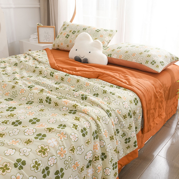 91家纺网 家纺一手货源 找家纺 红日子纺织品 2025新款棉麻夏被四件套 格桑