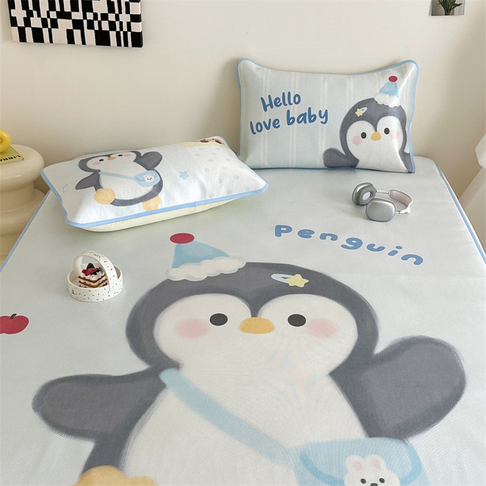 91家纺网 家纺一手货源 找家纺 美乐迪家纺 2025新款异形冰藤席 企鹅