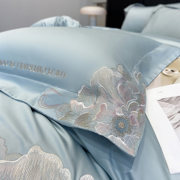 91家纺网 家纺一手货源 找家纺 星蕴家纺 2025新款100支澳棉正宗长绒棉四件套-绽放 绽放 幸运兰