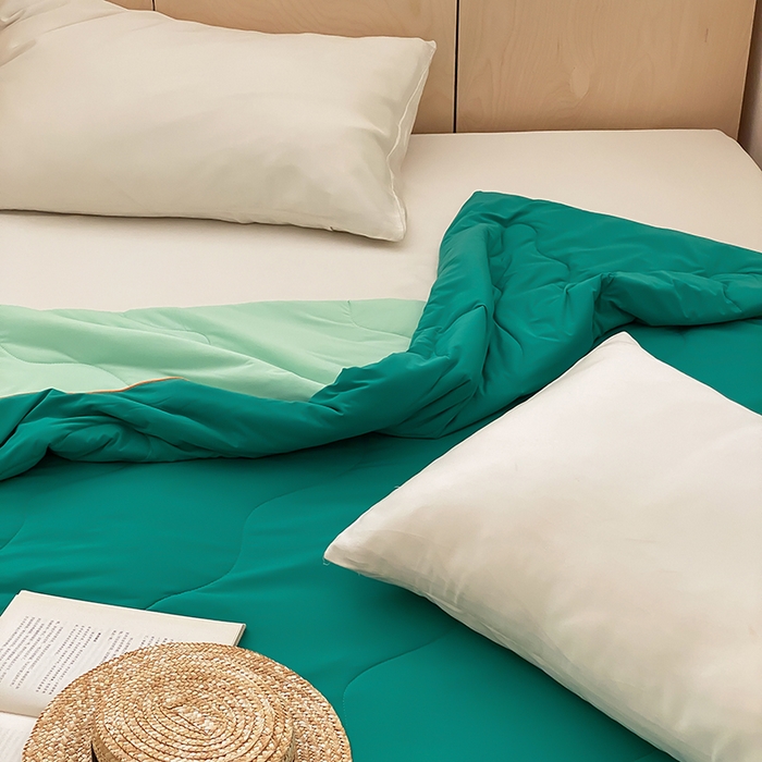 91家纺网 家纺一手货源 找家纺 时年家纺 2025新款升级版180克高定即刻凉感夏被 西瓜绿