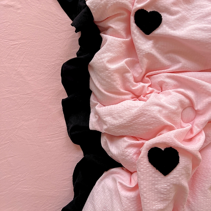 91家纺网 家纺一手货源 找家纺 梦之岛 2025新款韩版小泡泡水洗棉毛巾绣四件套-蝶梦 蝶梦爱心-玉