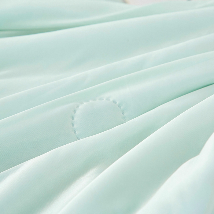 91家纺网 家纺一手货源 找家纺 丝薇雅 2025新款凉感丝夏被冰淇淋夏凉被 黑边-圆圈浅绿