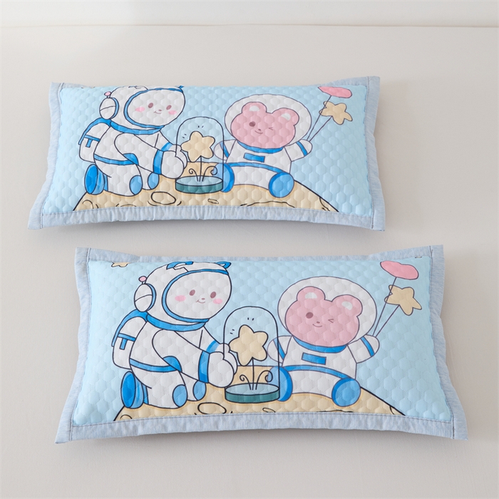 91家纺网 家纺一手货源 找家纺 织布人2025新款荞麦枕夏季卡通凉豆豆枕1-12岁儿童学生枕头幼儿园午睡枕  卡通凉豆豆-宇航员【学生款茶香枕】  