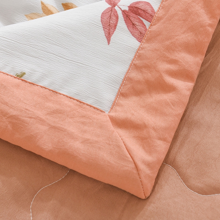 91家纺网 家纺一手货源 找家纺 红日子纺织品 2025新款棉麻夏被四件套 金风玉露