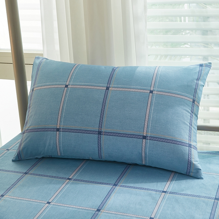 91家纺网 家纺一手货源 找家纺 全美家居 2025新款全棉学生款宿舍纯棉三六件套全棉三件套羽丝绒被备货充足 时尚悦格 蓝