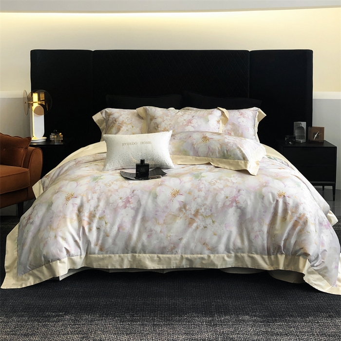 91家纺网 家纺一手货源 找家纺 （总）馨蕊家居 2025春夏新品金太阳典藏高奢活性数码印花四件套-玛丽