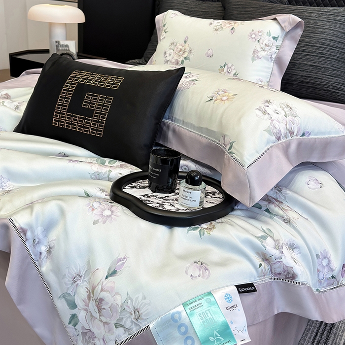 91家纺网 家纺一手货源 找家纺 （总）若未家居 LOVEWE HOUSE 2025新款兰精天丝印花夏被及夏被四件套