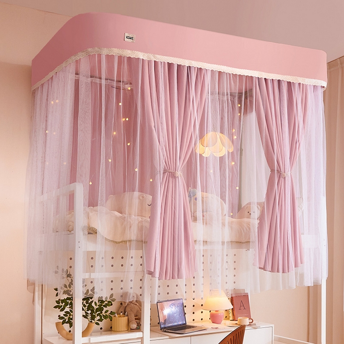 91家纺网 家纺一手货源 找家纺 （总）艾晶美2025新款双层学生上下铺蚊帐精密面料轨道蚊帐