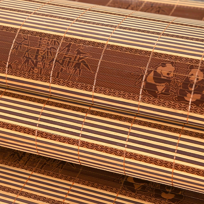 91家纺网 家纺一手货源 找家纺 森璐家纺 2025新款茶香养生竹席藤席草席冰丝席凉席子 富贵抱竹-反面冰藤