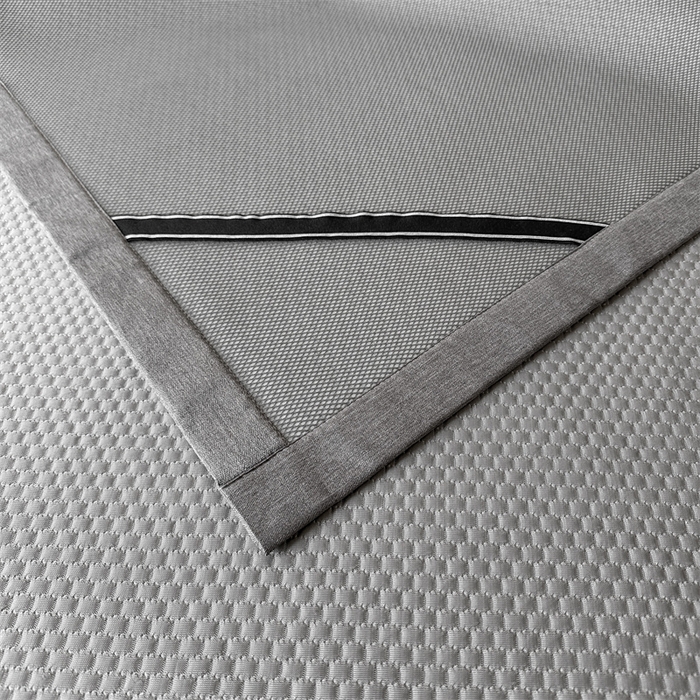 91家纺网 家纺一手货源 找家纺 启程家纺 2025春夏新款冰豆豆凉席刺绣款复合三明治三件套 小香风-灰