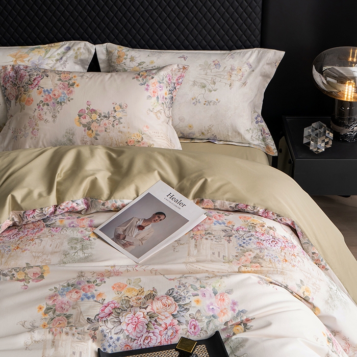 91家纺网 家纺一手货源 找家纺 （总）皇寝世家家居 2025新款60S新疆长绒棉数码印花全棉床上四件套纯棉床品套件