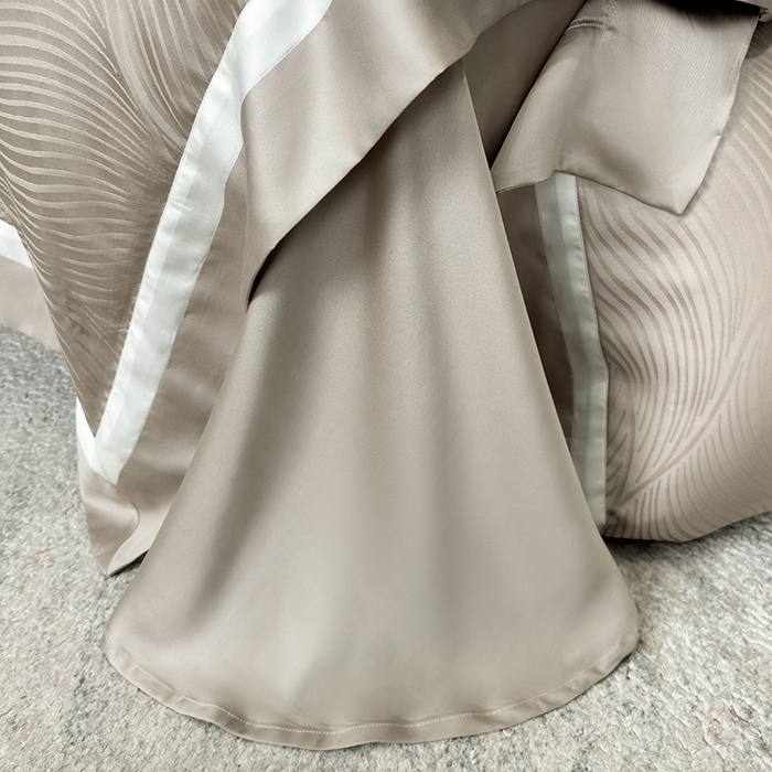 91家纺网 家纺一手货源 找家纺 若未家居 LOVEWE HOUSE 2025新款天丝提花套件撞色轻奢风四件套-天丝布拉格 天丝布拉格 香槟米