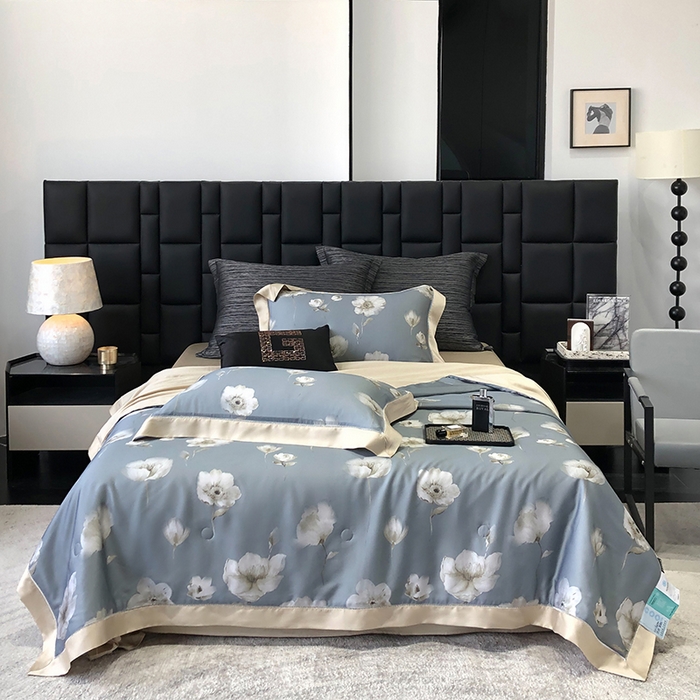 91家纺网 家纺一手货源 找家纺 若未家居 LOVEWE HOUSE 2025新款兰精天丝印花夏被及夏被四件套 蒲公英之恋（床单款+床盖款）