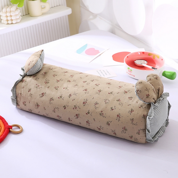 91家纺网 家纺一手货源 找家纺 （总）蔻眠 2025新款田园兔-全棉双层纱卡通荞麦枕芯儿童学生成人护颈枕20x50cm