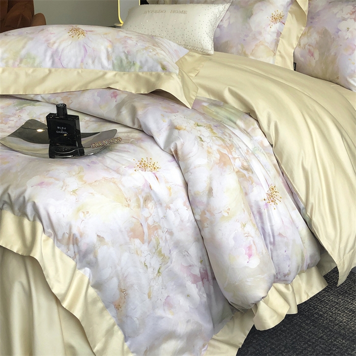 91家纺网 家纺一手货源 找家纺 （总）馨蕊家居 2025春夏新品金太阳典藏高奢活性数码印花四件套-玛丽