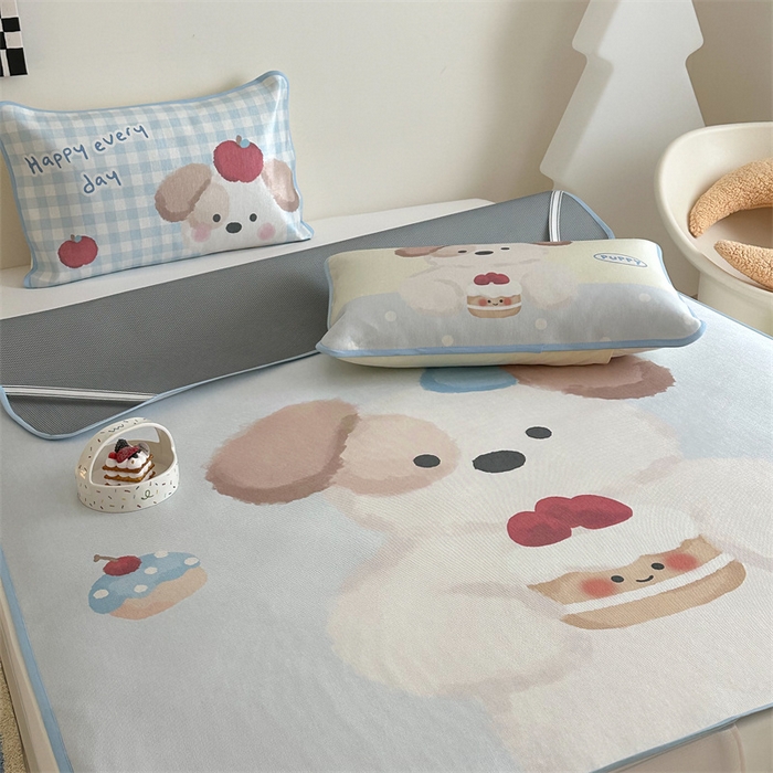 91家纺网 家纺一手货源 找家纺 美乐迪家纺 2025新款异形冰藤席 蛋糕小狗