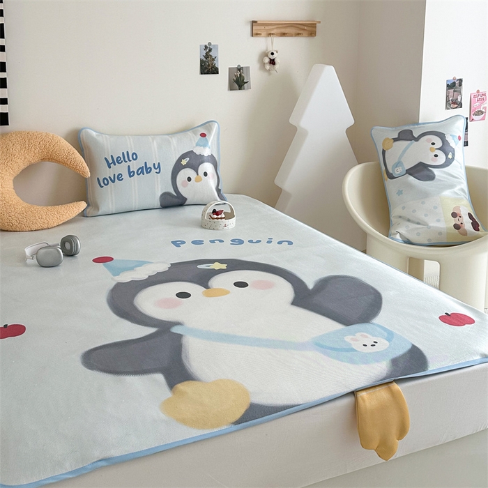 91家纺网 家纺一手货源 找家纺 美乐迪家纺 2025新款异形冰藤席 企鹅