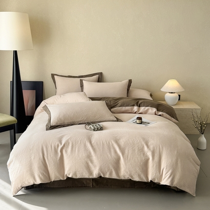 若未家居 LOVEWE HOUSE 2025新款50S色织空气层水洗大提花全棉四件套 流光 燕麦米